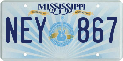 MS license plate NEY867