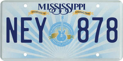 MS license plate NEY878