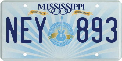 MS license plate NEY893