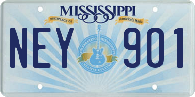 MS license plate NEY901