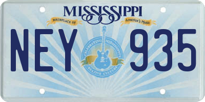 MS license plate NEY935