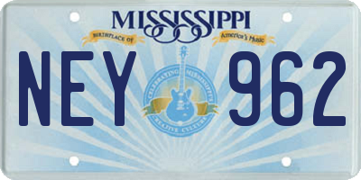 MS license plate NEY962