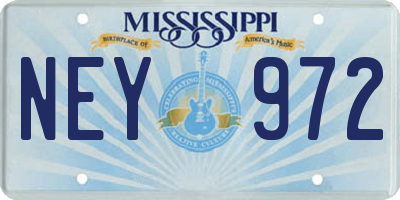 MS license plate NEY972