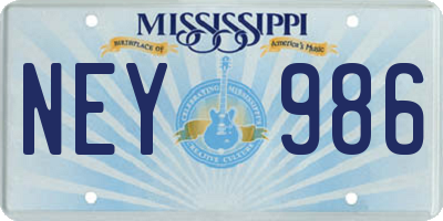 MS license plate NEY986