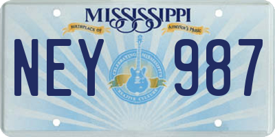 MS license plate NEY987