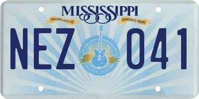 MS license plate NEZ041