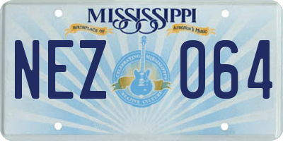 MS license plate NEZ064