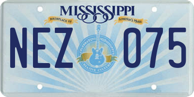 MS license plate NEZ075