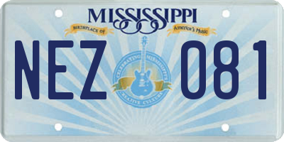 MS license plate NEZ081