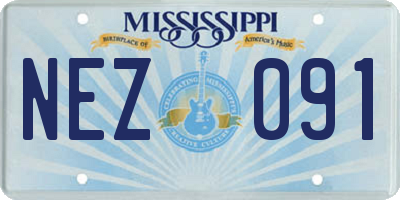 MS license plate NEZ091