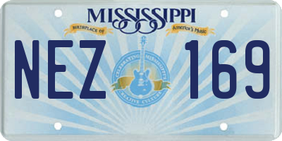 MS license plate NEZ169