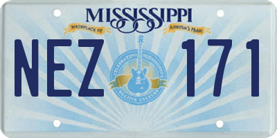 MS license plate NEZ171