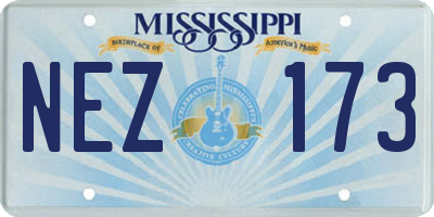 MS license plate NEZ173