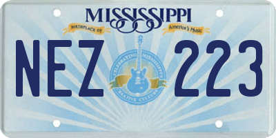 MS license plate NEZ223