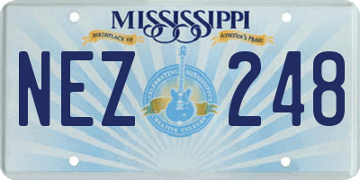 MS license plate NEZ248