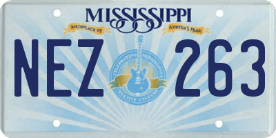 MS license plate NEZ263