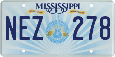 MS license plate NEZ278