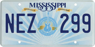 MS license plate NEZ299