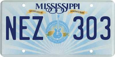MS license plate NEZ303