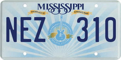 MS license plate NEZ310