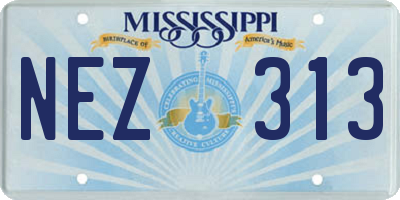 MS license plate NEZ313