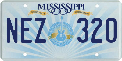 MS license plate NEZ320