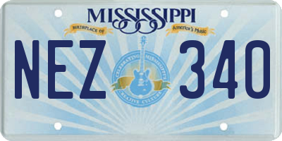 MS license plate NEZ340
