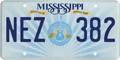 MS license plate NEZ382