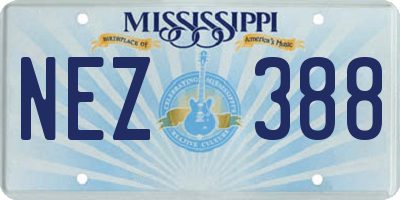 MS license plate NEZ388