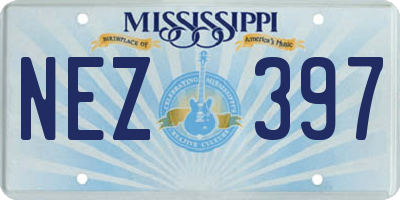 MS license plate NEZ397