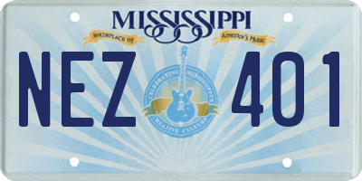 MS license plate NEZ401