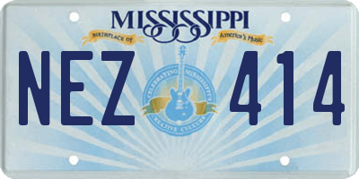 MS license plate NEZ414