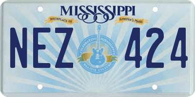 MS license plate NEZ424