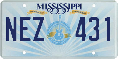 MS license plate NEZ431
