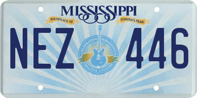 MS license plate NEZ446