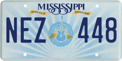 MS license plate NEZ448