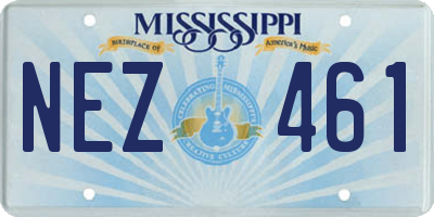 MS license plate NEZ461