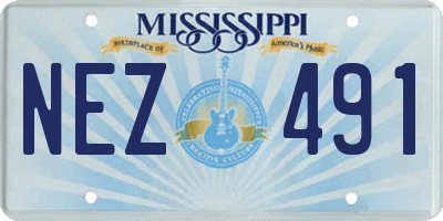 MS license plate NEZ491