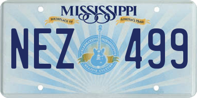 MS license plate NEZ499