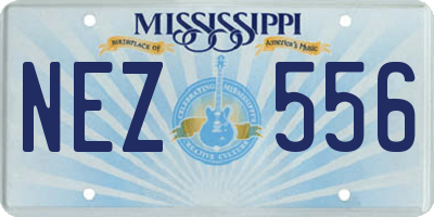MS license plate NEZ556