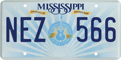 MS license plate NEZ566