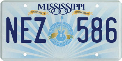MS license plate NEZ586