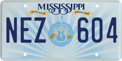 MS license plate NEZ604