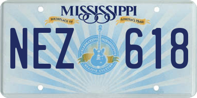 MS license plate NEZ618