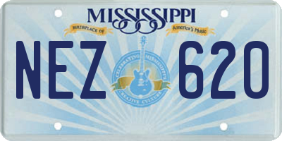 MS license plate NEZ620