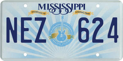 MS license plate NEZ624