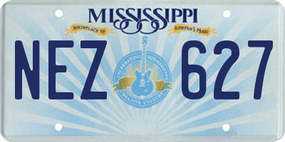 MS license plate NEZ627