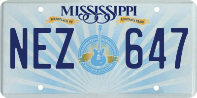 MS license plate NEZ647