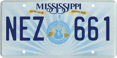 MS license plate NEZ661