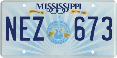 MS license plate NEZ673